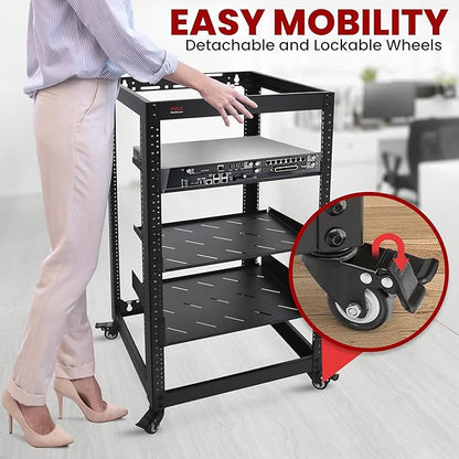 Pyle 20U Open Frame Server Rack - Image 3