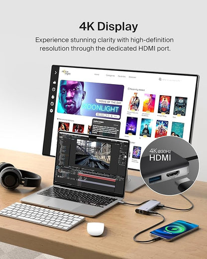 Belkin USB C Hub, 6-in-1 MultiPort Adapter Dock - Image 3