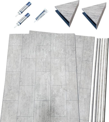 Palisade 78in x 36in x 36in Waterproof Vinyl Corner Shower Surround Kit - Image 2