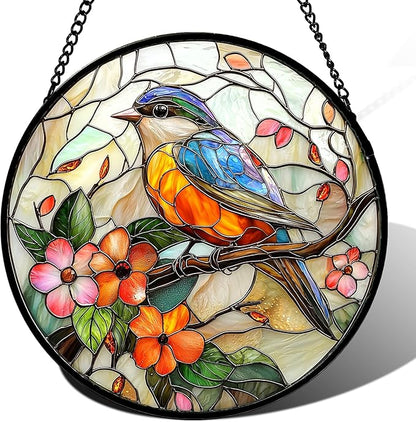 DASTOLL Stained Glass Window Hanging, and Mom 14.9x14.9 in by DASTOLL