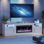 VITESSE TV Stand with 36" inch Electric Fireplace Up to 90" TVs, LED Light by Vitesse