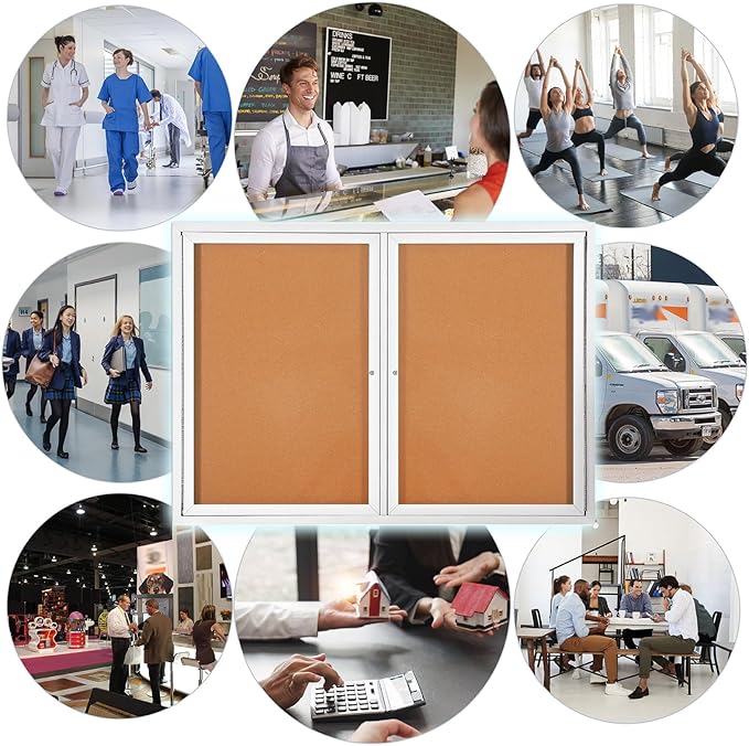 Outdoor Bulletin Board Weatherproof 48x34 in, Enclosed Bulletin Board - Image 9