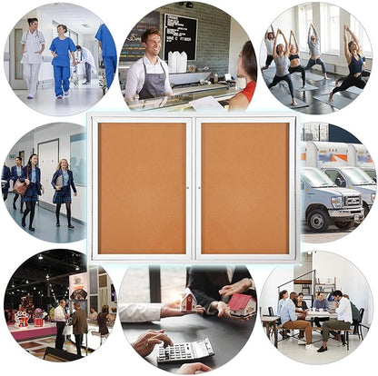Outdoor Bulletin Board Weatherproof 48x34 in, Enclosed Bulletin Board - Image 9