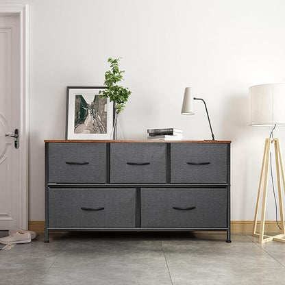 Dresser for Bedroom with 5 Drawers, Chest of Drawers, Storage Drawers Organizer - Image 4