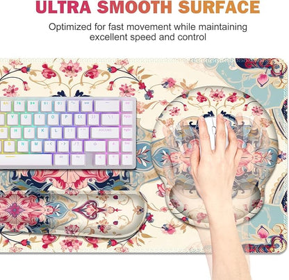 Gaming Mouse Pad, Large Desk Mat, Cute Desk Pad Protector, 4in1 XXL Mousepad + - Image 2