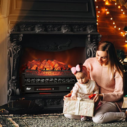 TURBRO Eternal Flame 26 in. WiFi Infrared Quartz Electric Fireplace Log Heater - Image 6