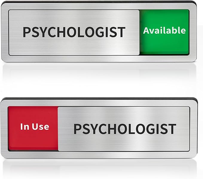 Psychologist Office Door Sign, Do Not Disturb- In Use/Available Slider Signs by Abudada