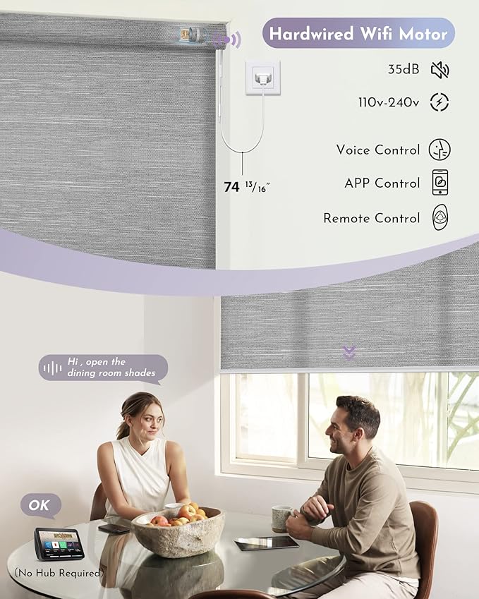 Graywind Motorized Light Filtering Shades Compatible - Image 3