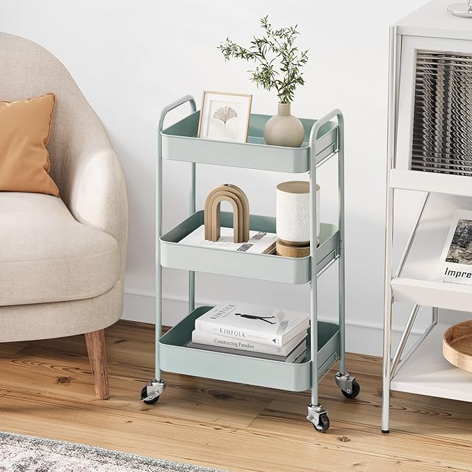 TOOLF 3-Tier Metal Rolling Cart - Image 7