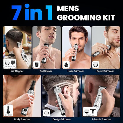 Ufree Beard Trimmer for Men, 7 in 1 Electric Shavers Razor, Cordless Hair - Image 2