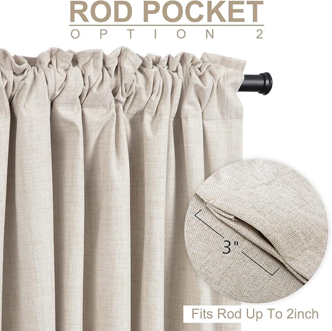 100% Blackout Shield Linen Blackout Curtains - Image 4