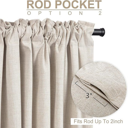 100% Blackout Shield Linen Blackout Curtains - Image 4