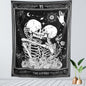 KJHL The Lovers Skull Wall Tapestry, Black and White Skeleton Wall Hanging | Gothic Room Decor,Dark Vertical Tarot Backdrop, Witchy Aesthetic Tapestries for Bedroom Living Room Dorm 60" x 44"