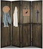 ECOMEX 4 Panel Room Divider, 5.6Ft Pegboard Display Wooden Room Divider Folding by ECOMEX