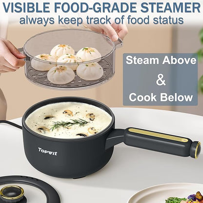 TOPWIT Hot Pot Electric with Steamer, 2L Multifunctional Electric Cooker - Image 2