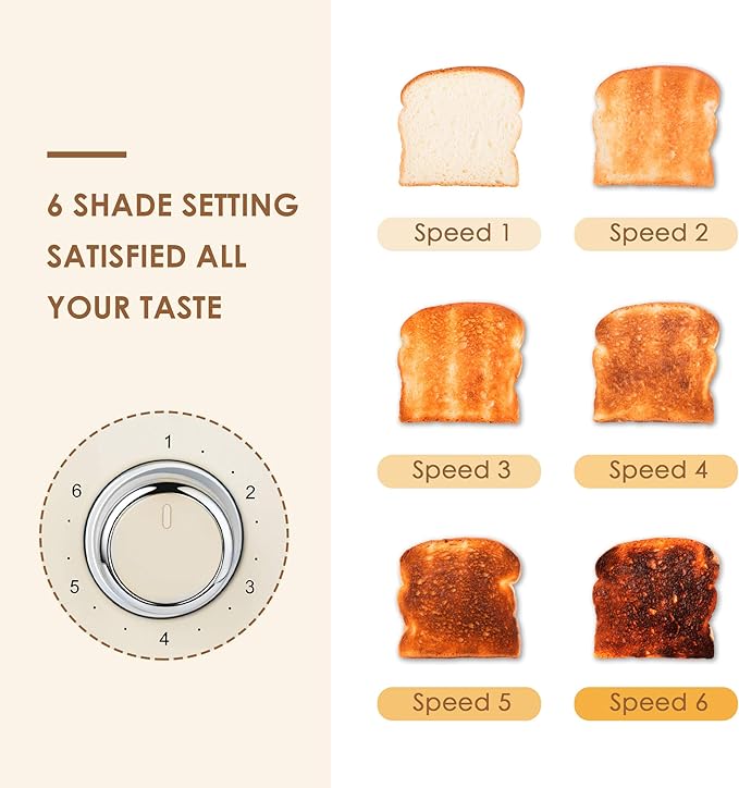 4 Slice Toaster Roter Mond Retro Stainless Steel - Image 2