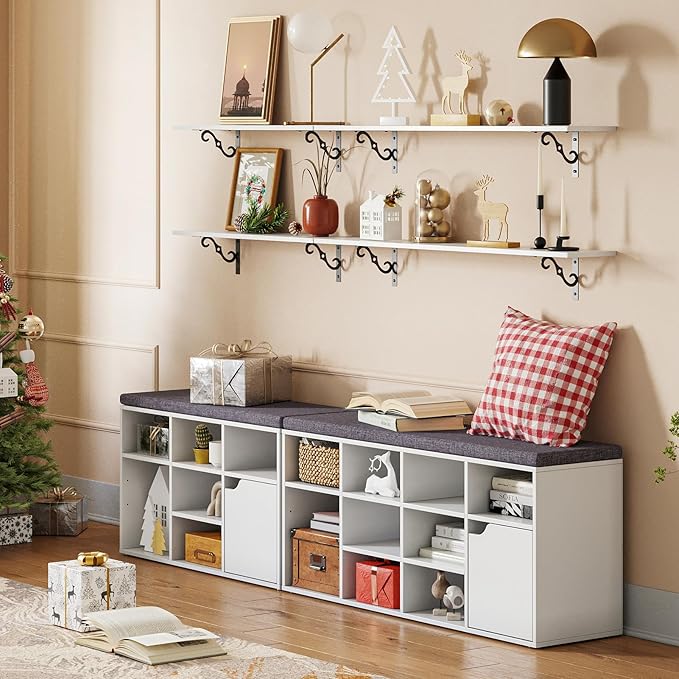 DINZI LVJ Long Wall Shelves, 23.6" Large Floating Shelves Set of 2, Farmhouse - Image 9