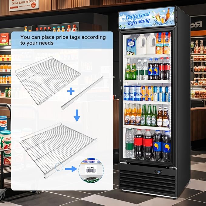 Commercial Beverage Refrigerator, 24 Inch Beverage Fridge, 15 Cu. Ft. Drink - Image 3