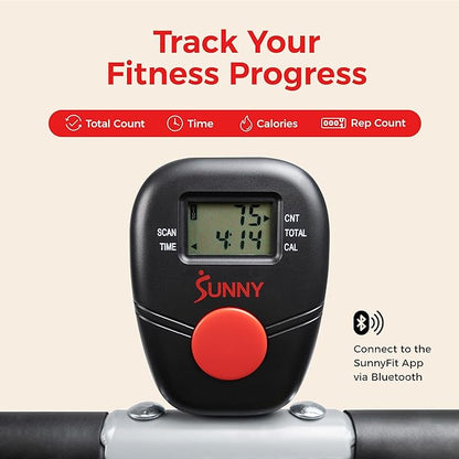 Sunny Health & Fitness Smart Row-N-Ride Glute & Leg Trainer, Foldable Squat - Image 8