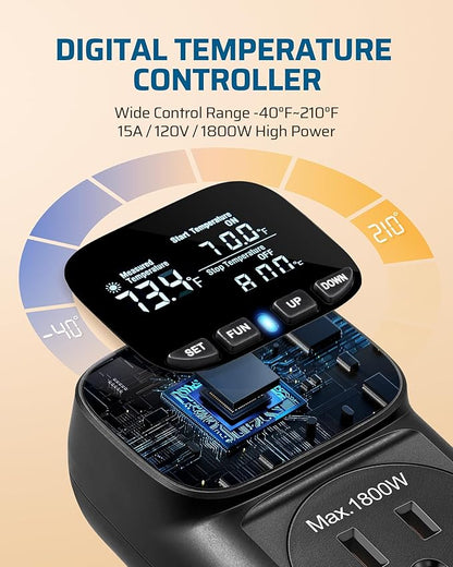 DEWENWILS Digital Temperature Controller, Heavy Duty 15A/1800W Thermostat - Image 3