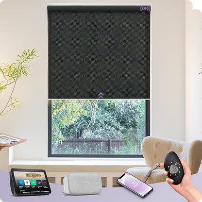 Graywind Motorized Solar Shades Light Filtering Mesh Shade Compatible by Graywindbeyondshading