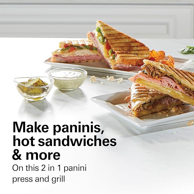 Hamilton Beach Panini Press, Sandwich Maker & Electric Indoor Grill, Upright - Image 2