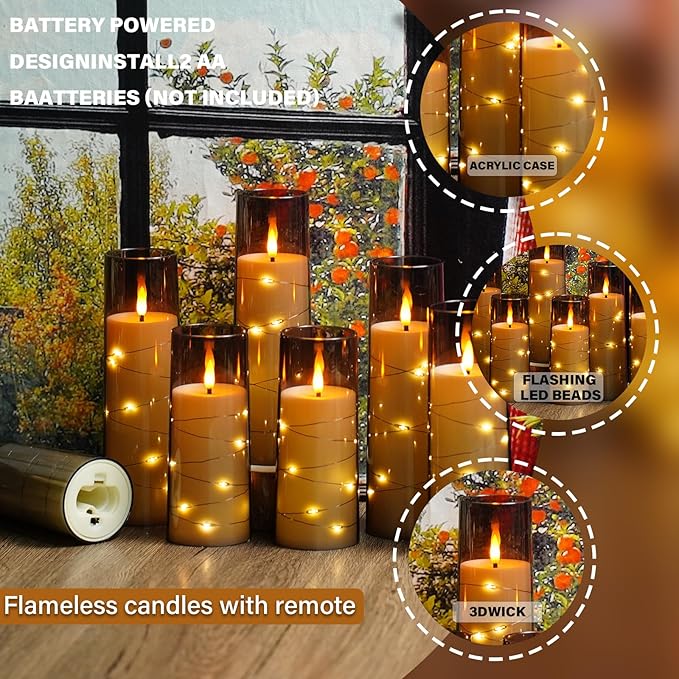 Flickering Flameless LED Candles, Battery Operated Candles 24 Pcs - Image 3