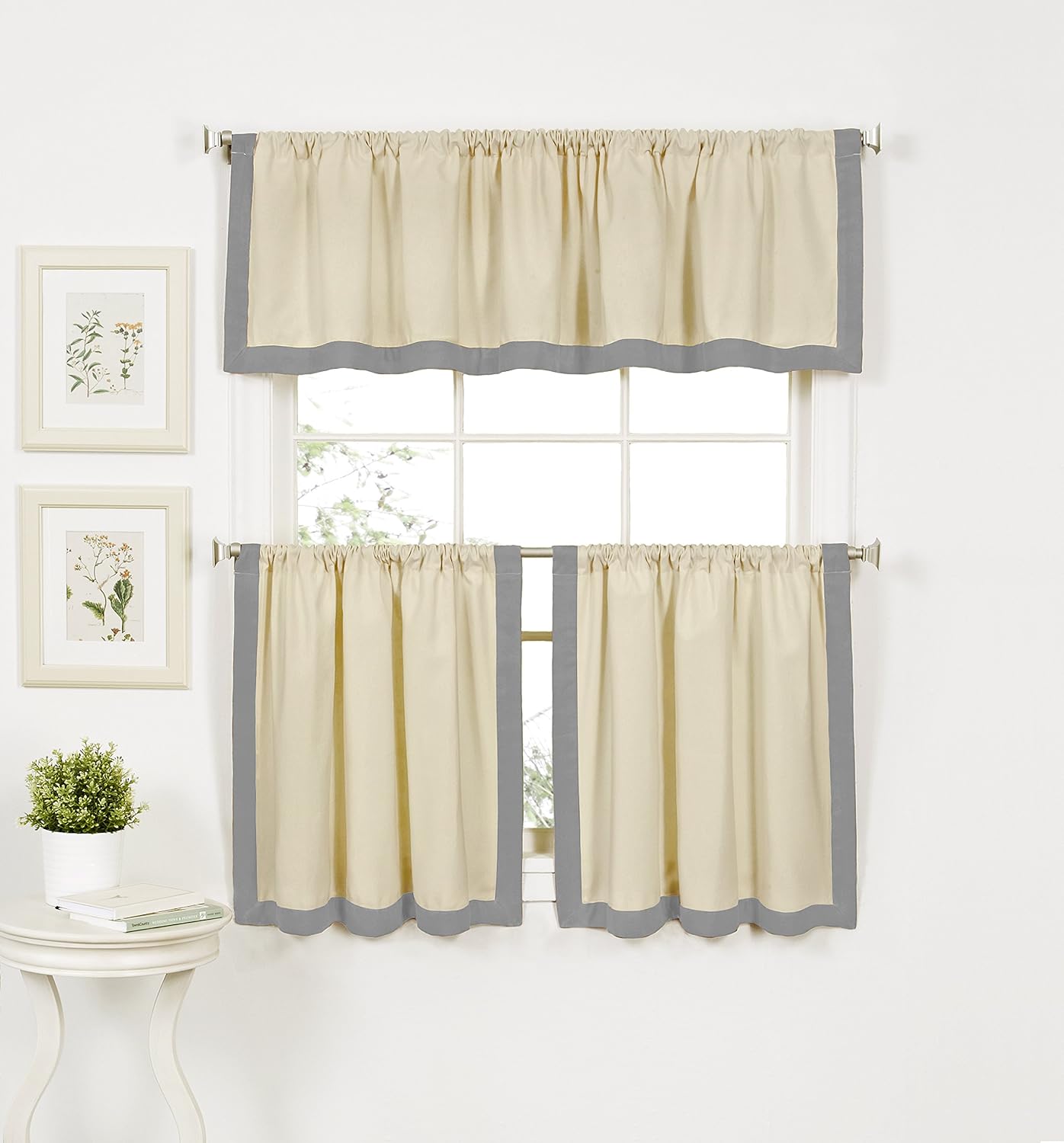 Elrene Home Fashions Wilton Border Trim Window Valance