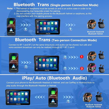 CARPURIDE W702BS PRO for BMW Motorcycle CarPlay & Android Auto Dual Bluetooth - Image 4