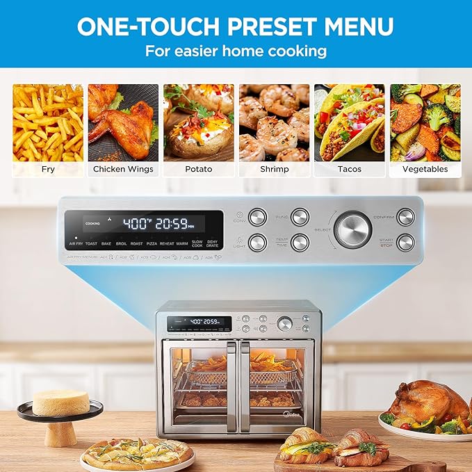 Midea Flexify French Door Toaster Oven Air Fryer Combo, 26.4 QT, Extra Large - Image 8