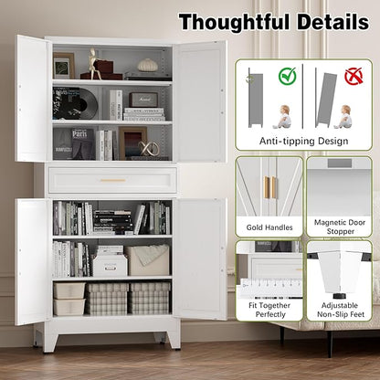 COFaR 71" Tall Kitchen Pantry, Farmhouse Storage Cabinet - Image 7