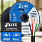 Elite 16/4 Speaker Wire 100ft, UL Listed, by InfinityCableProducts