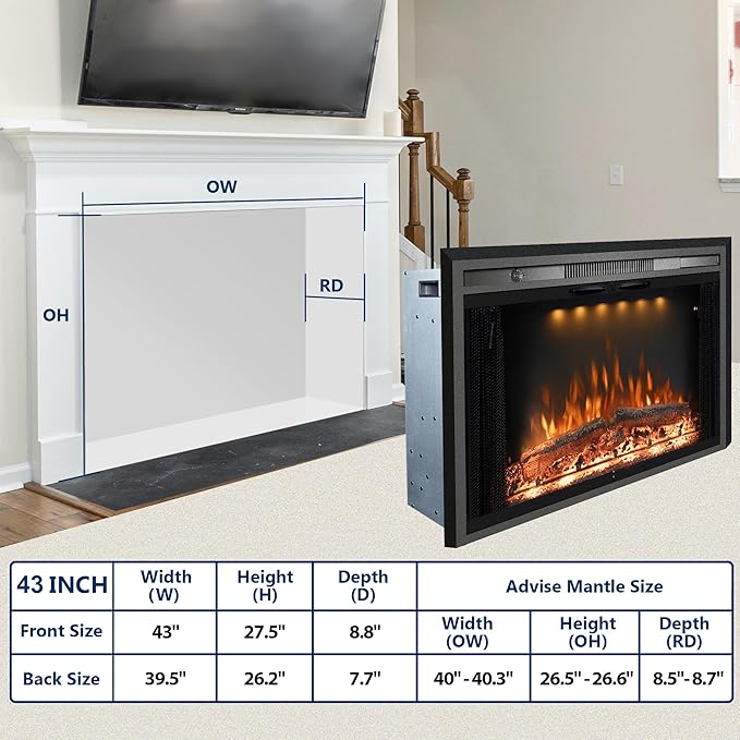 Trim Kit Designed for 43" Electric Fireplace Insert - Image 4