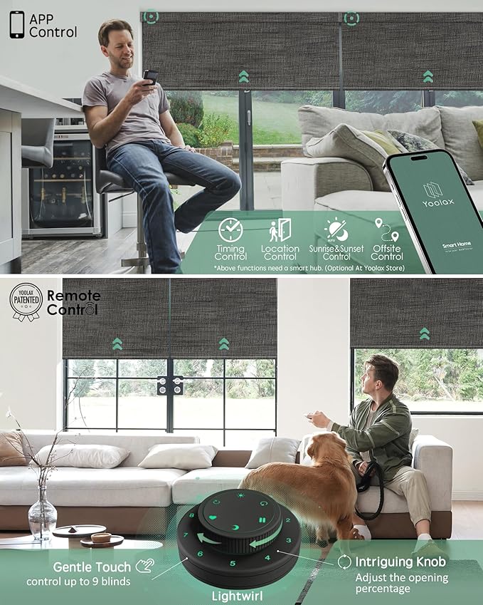 Yoolax Motorized Blinds with Remote, Smart Blinds - Image 3