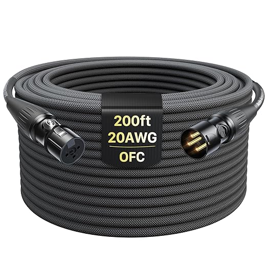 XLR Cables 200ft 1 Pack, Professional Gold-Plated Rean Connectors from Neutrik by AA