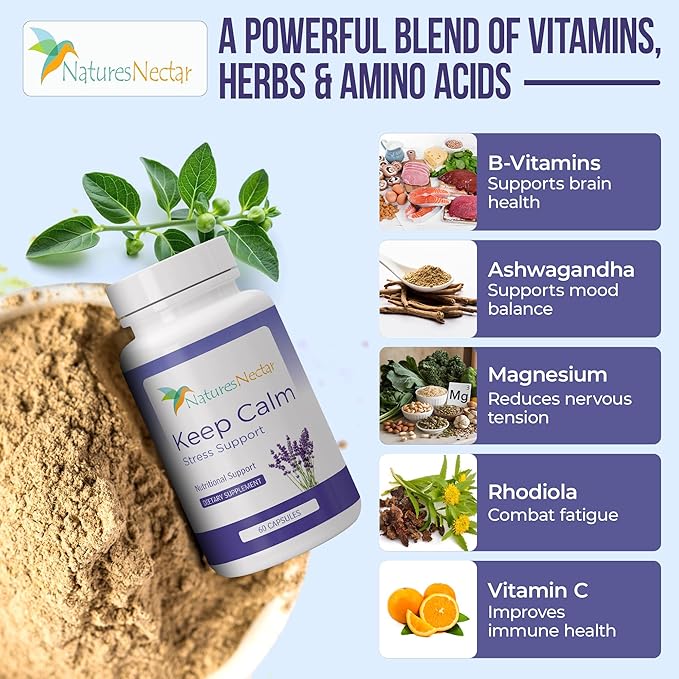 Nature's Nectar Anxiety and Stress Relief Supplements – Keep Calm Capsules - Image 4