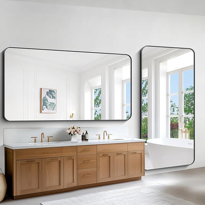 Large Bathroom Mirror 72x36 inch, Rounded Corner Rectangular Mirror - Image 3