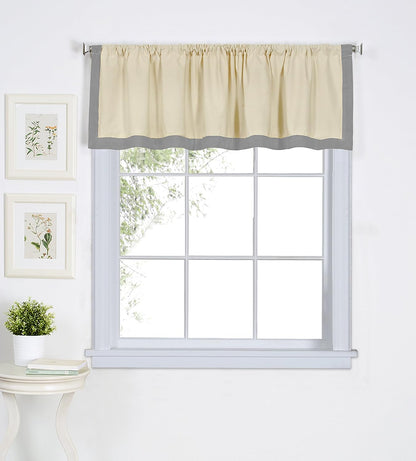 Elrene Home Fashions Wilton Border Trim Window Valance