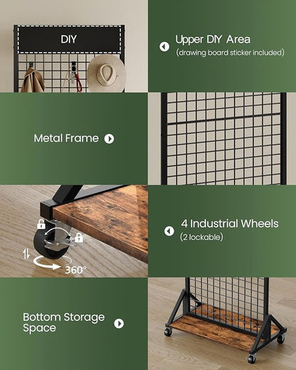 CHOEZON Grid Wall Panel, 2’ x 5.7’ Ft Floor Standing Gridwall Display Rack - Image 6