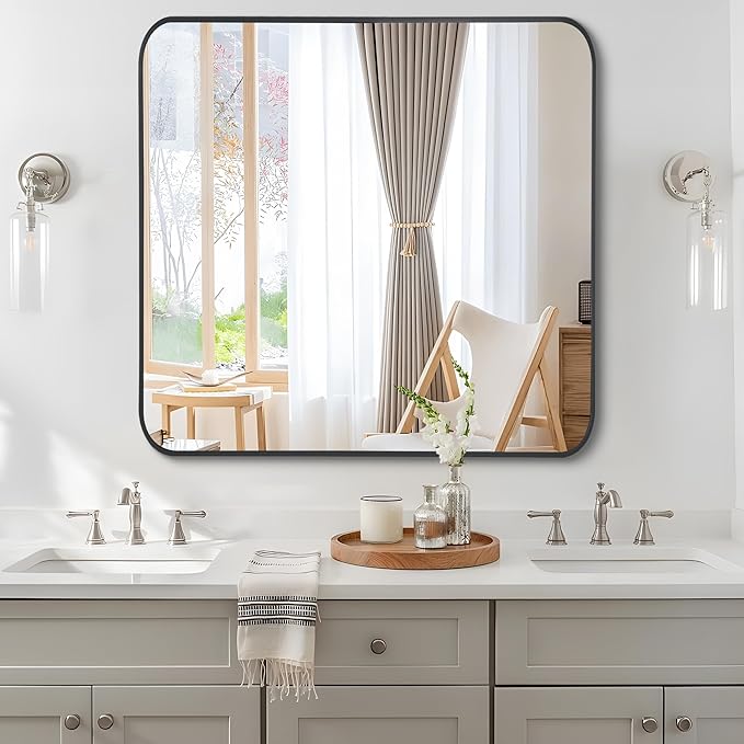 FORBATH Bathroom Mirror 36" x 36"，Large Square Wall Mirror - Image 2