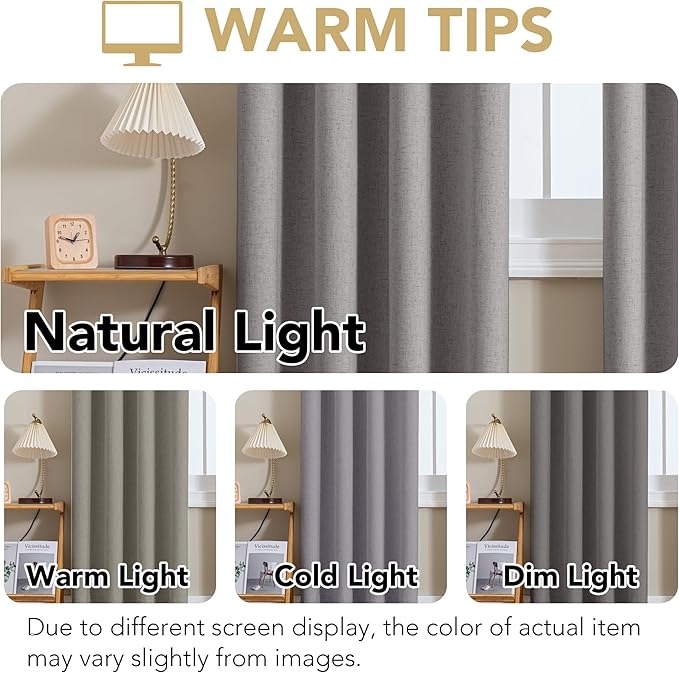 H.VERSAILTEX Linen Curtains 100% Blackout Curtains - Image 4