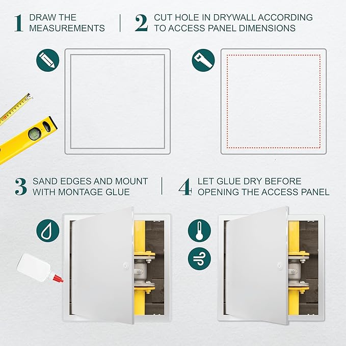 17.5" x 17.5" White Plastic Access Panel. Service Shaft Door Panel. Plumbing - Image 3