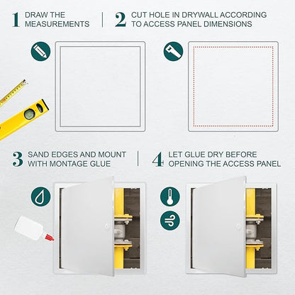 17.5" x 17.5" White Plastic Access Panel. Service Shaft Door Panel. Plumbing - Image 3