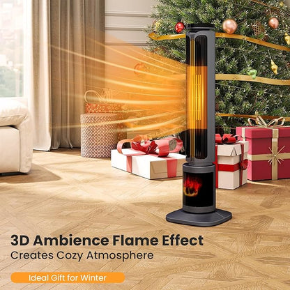 Zynkez 34.5" Space Heaters for Indoor Use Large Room, 1500W PTC Tower Fireplace - Image 2