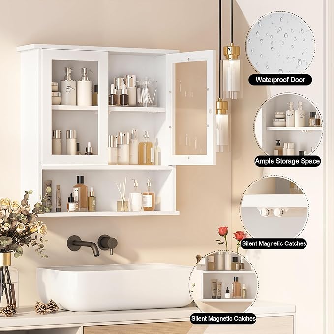 Modern Hanging Bathroom Cabinet, Sturdy Wooden Medicine Cabinet - Image 3