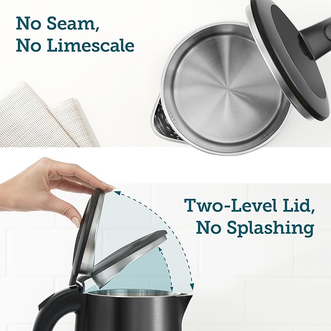 Cosori Electric Kettle, No Plastic Inner Lid, Filter & Spout, Stainless Steel - Image 6