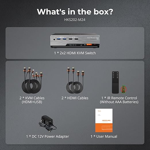 TESmart 8K@60Hz HDMI KVM Switch 2 Monitors 2 Computers USB 3.0, HDMI KVM Switch - Image 9