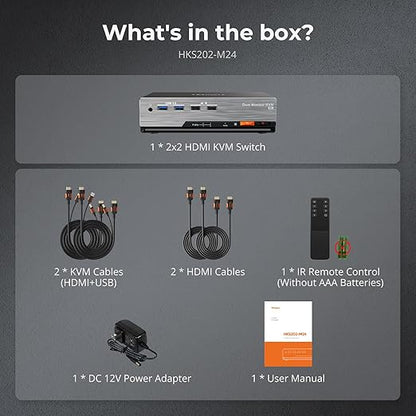 TESmart 8K@60Hz HDMI KVM Switch 2 Monitors 2 Computers USB 3.0, HDMI KVM Switch - Image 9
