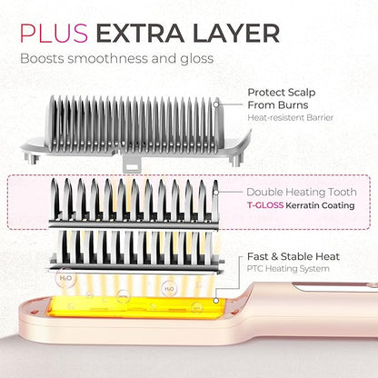 TYMO Ring Plus Ionic Hair Straightener Brush - Image 4