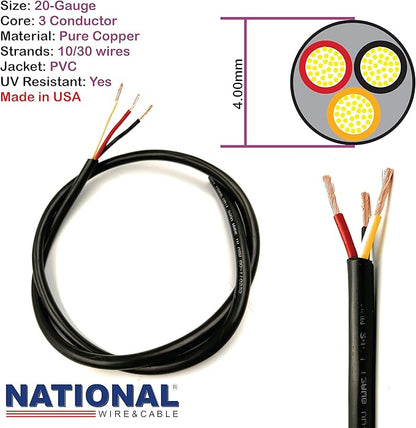 NATIONAL Wire & Cable – 20 AWG 3-Conductor Premium Copper Wire, 250 ft - Image 3